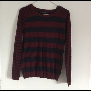 Forever 21 maroon and blue stripped sweater
