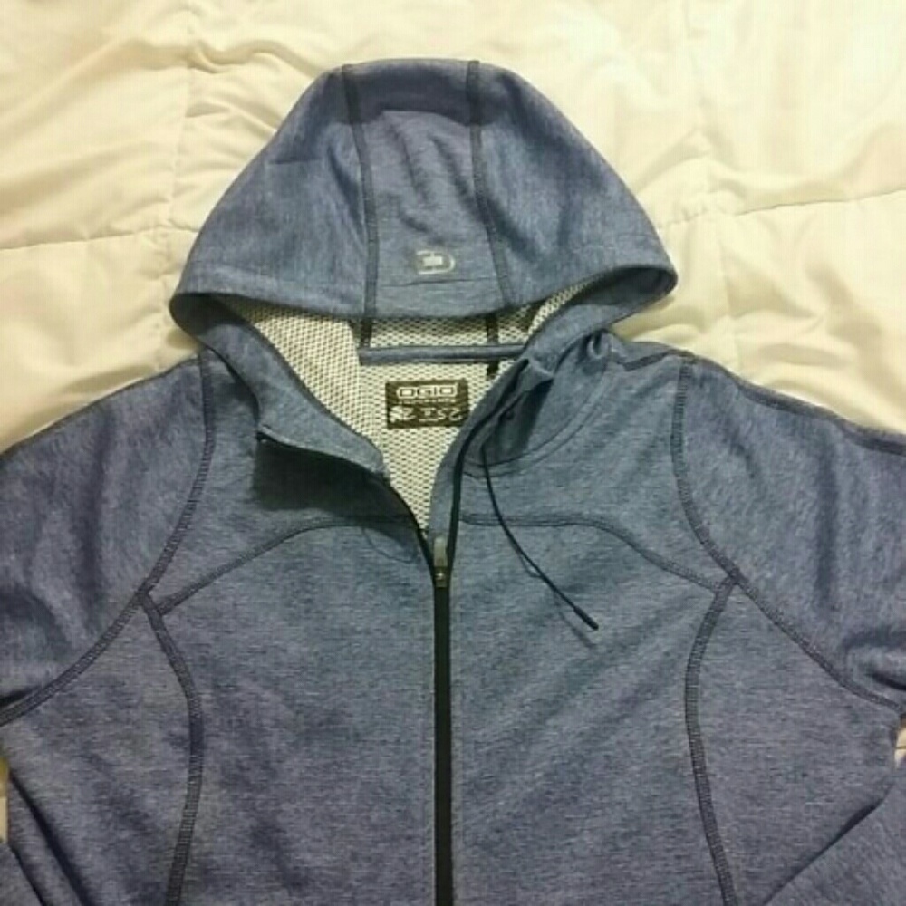 Ogio full zip hooded blue jacket