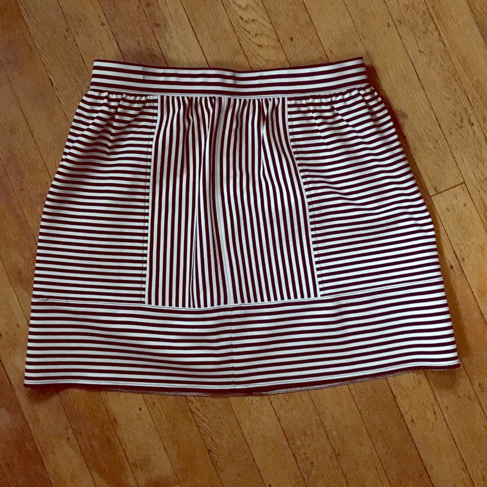 Madewell black and white stripe skirt