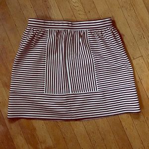 Madewell black and white stripe skirt