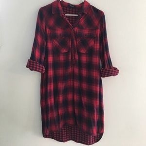 Madewell Plaid Shirtdress Red & Black Small