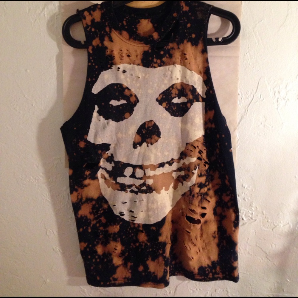 hand dyed / distressed punk misfits shirt