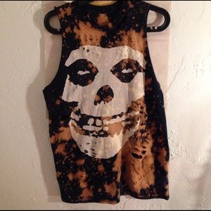 hand dyed / distressed punk misfits shirt