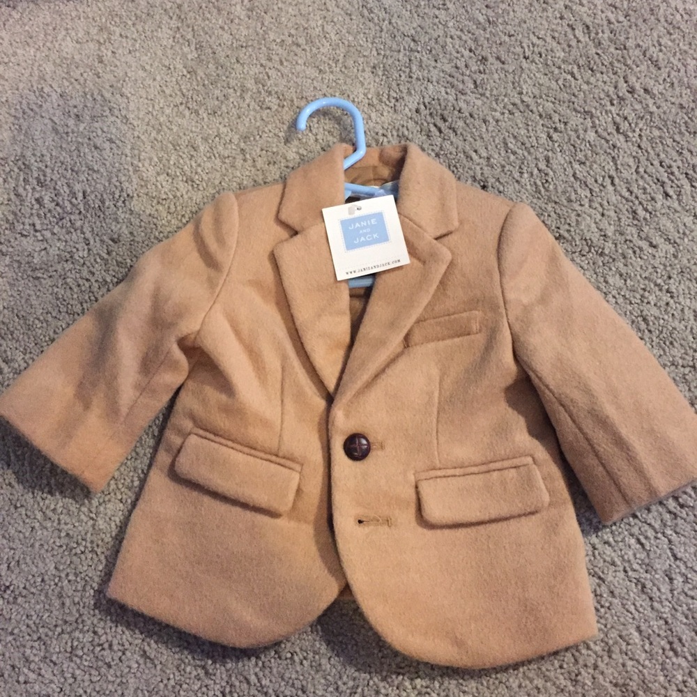 NWT. Janie & Jack. Tan Wool Blazer. 3-6mos.