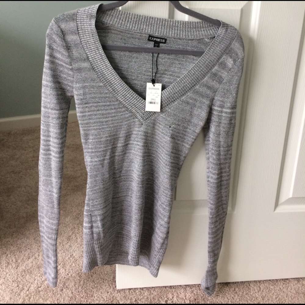 Silver long sleeve sweater