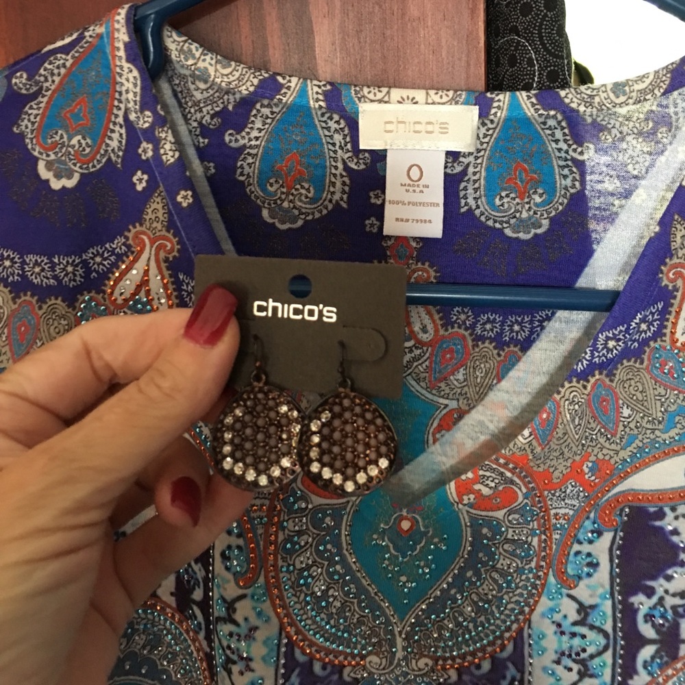 Chico's blouse Chico's earrings