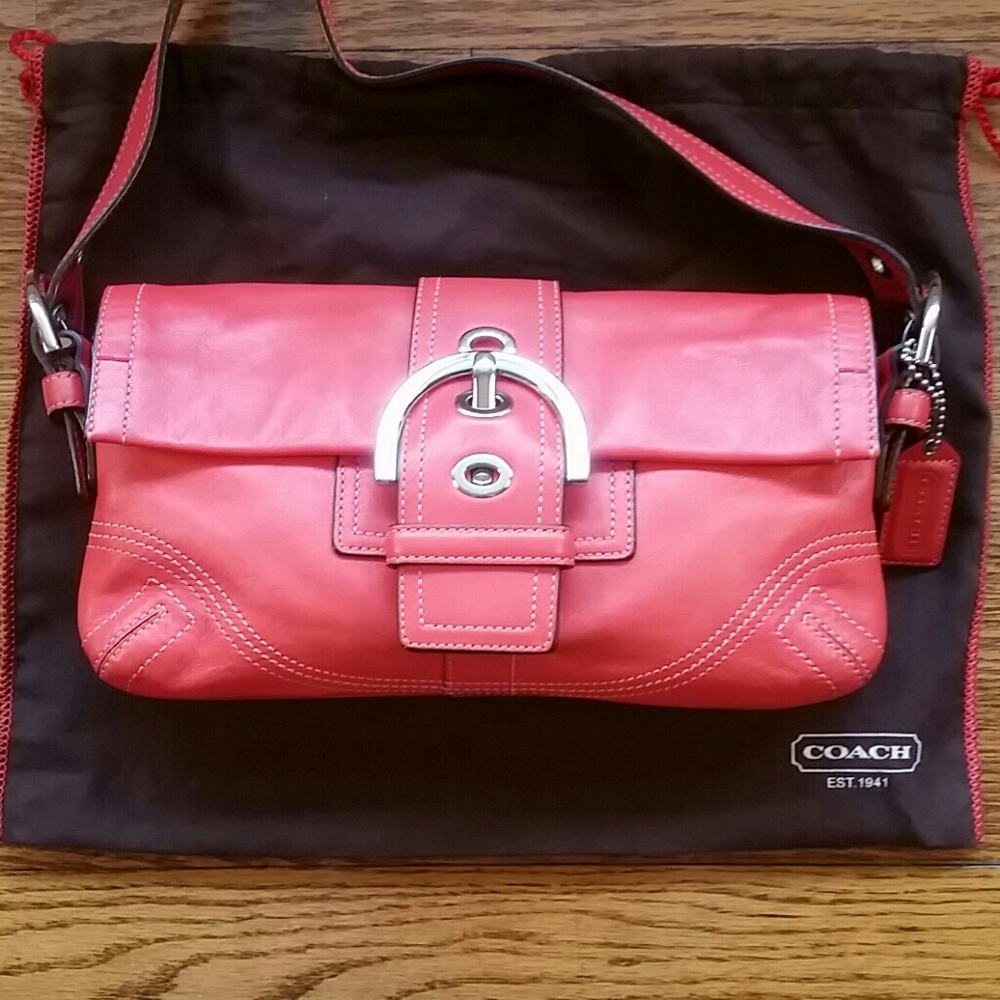 COACH Vermillion Orange Leather Handbag