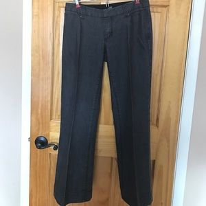 Wide leg grey denim with stripe