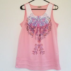 One World Colorful Boho Tank Top - M