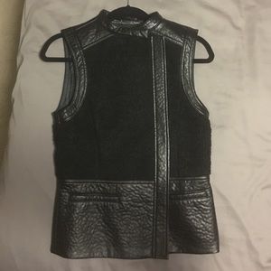 Faux Shearling Moto Vest