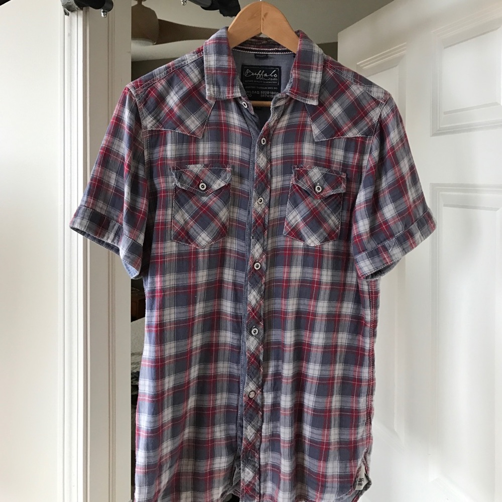 Buffalo David Bitton plaid, short-sleeved shirt