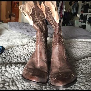 Brown Embroidered Cowboy Boots