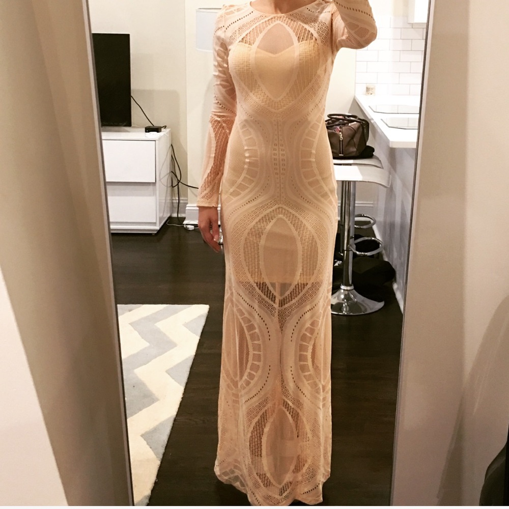 Blush/nude maxi dress