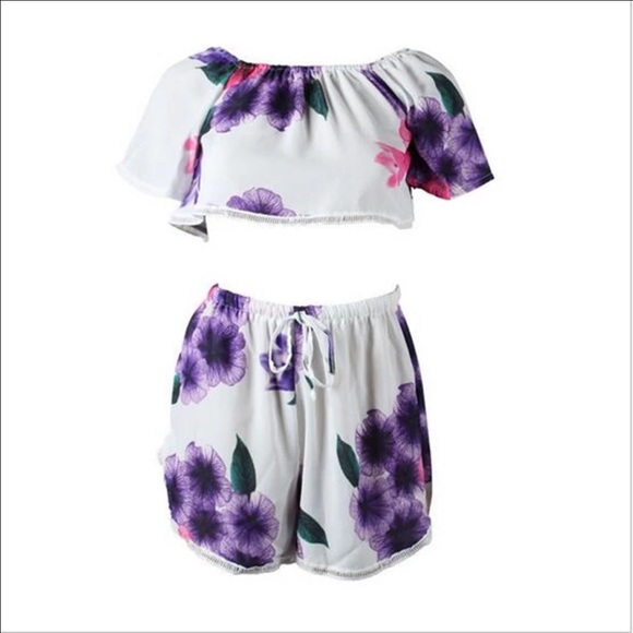 💥NEW💥STUNNING COLD SHOULDER FLORAL SET - Picture 4 of 6