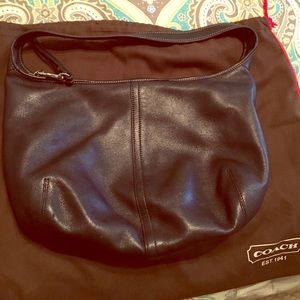 Black leather Coach Hobo