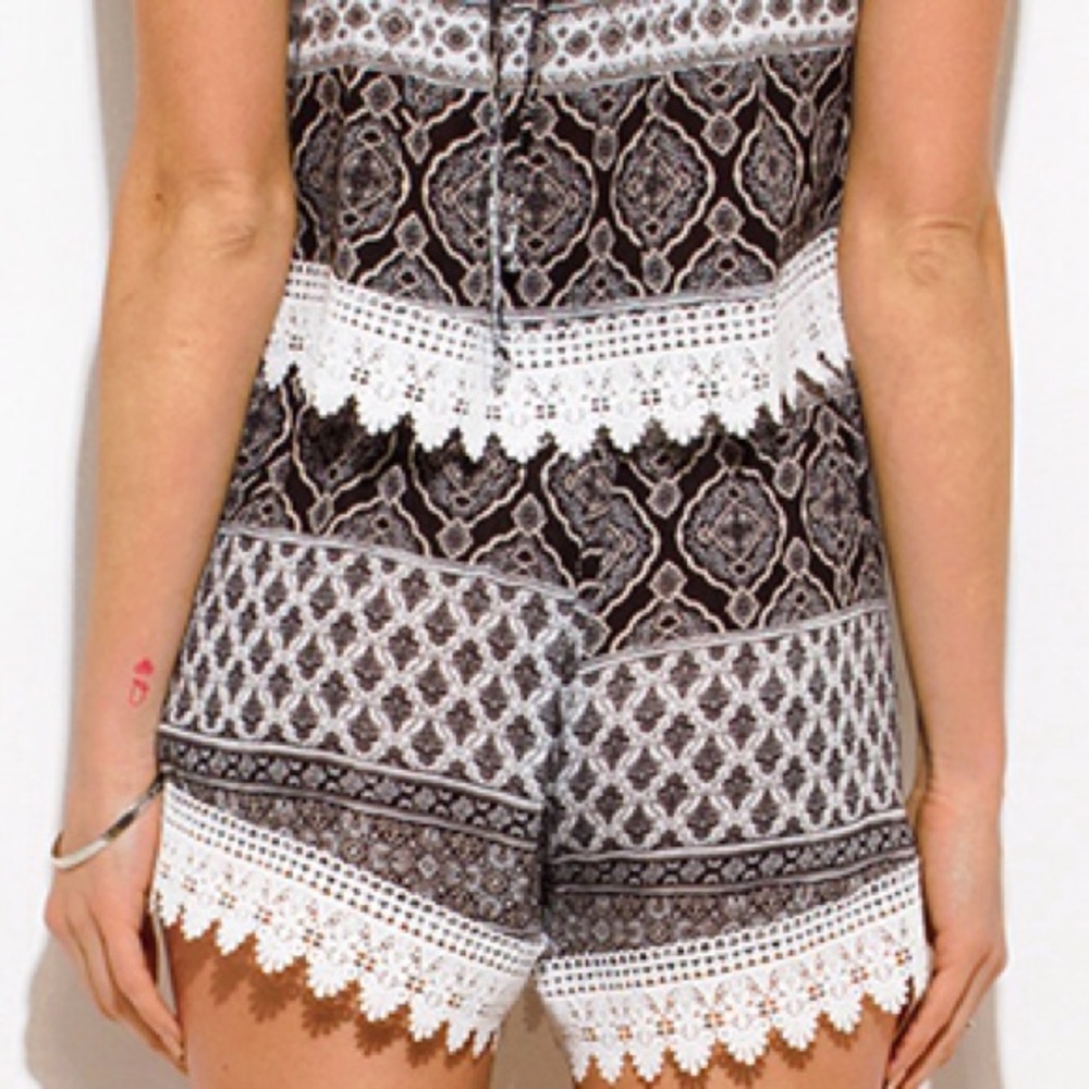 Lace Trim Boho Lounge Shorts 💋 - Picture 3 of 6