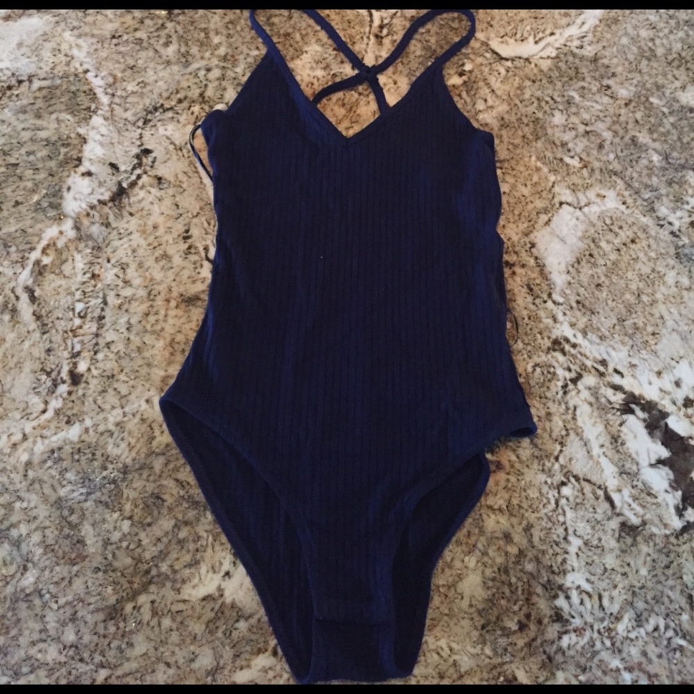 **SOLD ** NWT TopShop Navy Blue Bodysuit Size 0 US