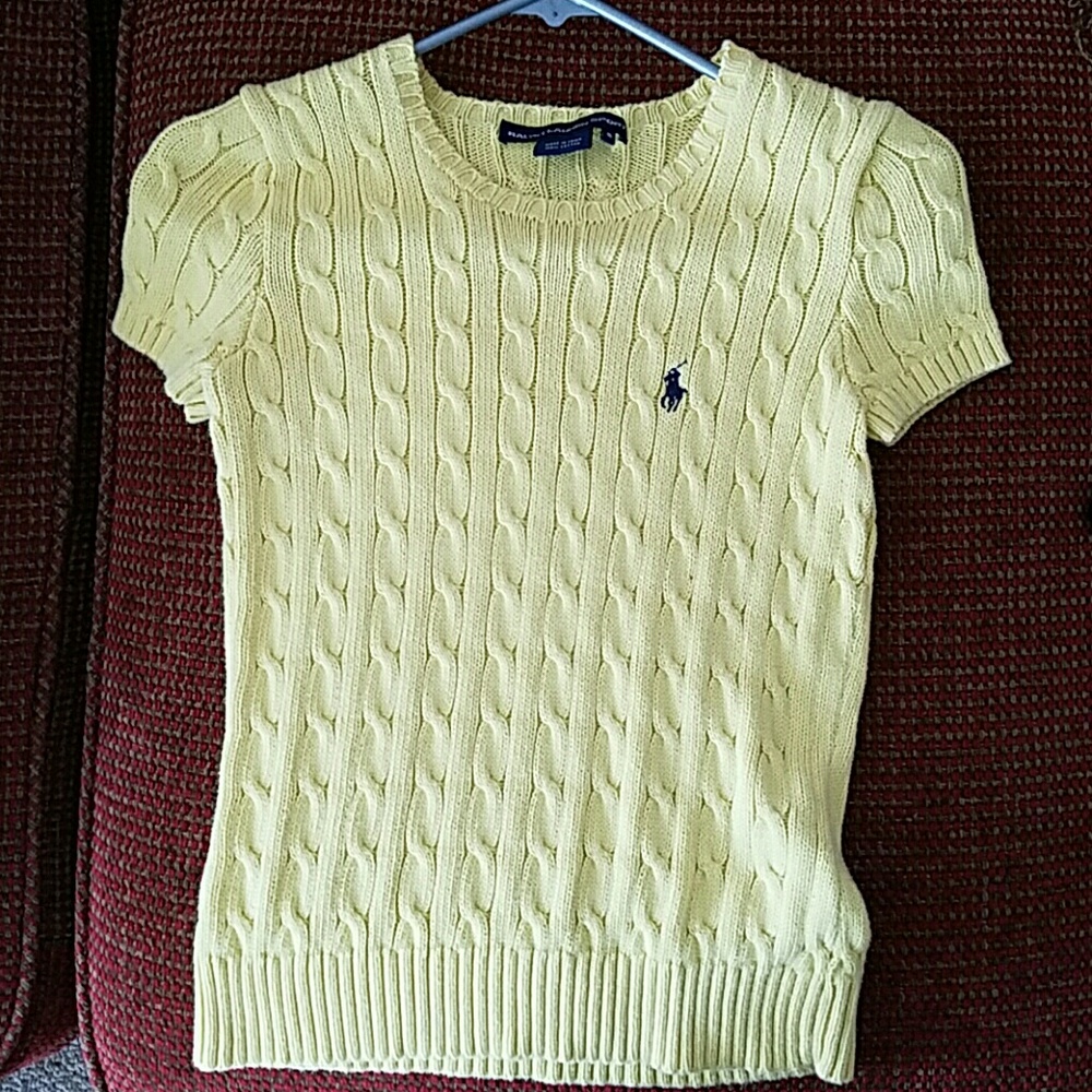 Yellow cable knit Ralph Lauren sweater Size S