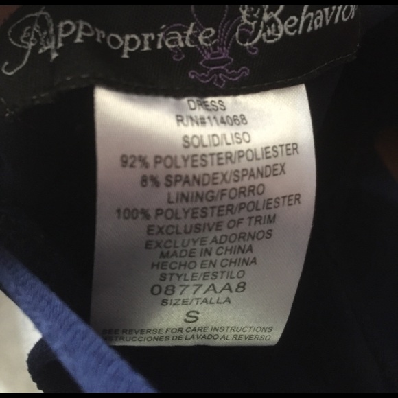 Appropriate Behavior Juniors Navy Blue Dress Small - Picture 4 of 4