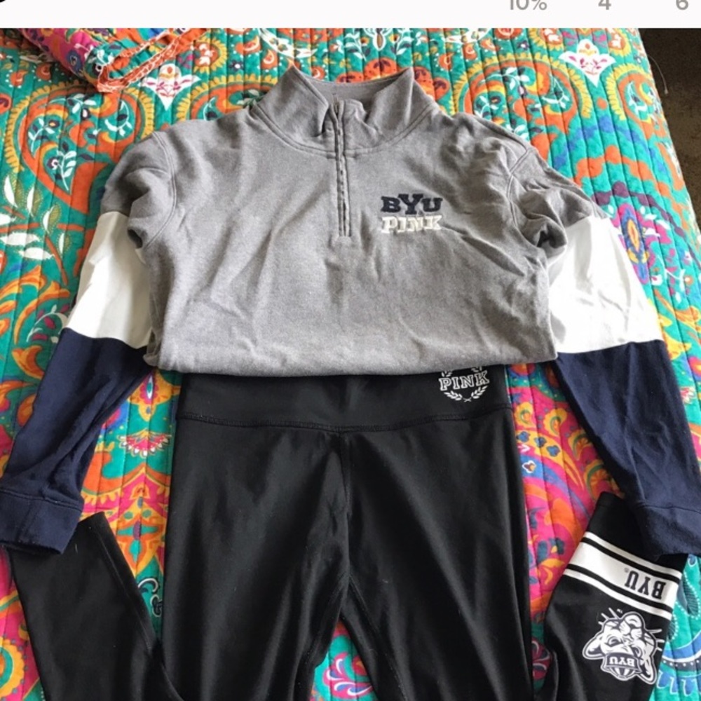 Victoria's Secret PINK Half zip sequence pull over