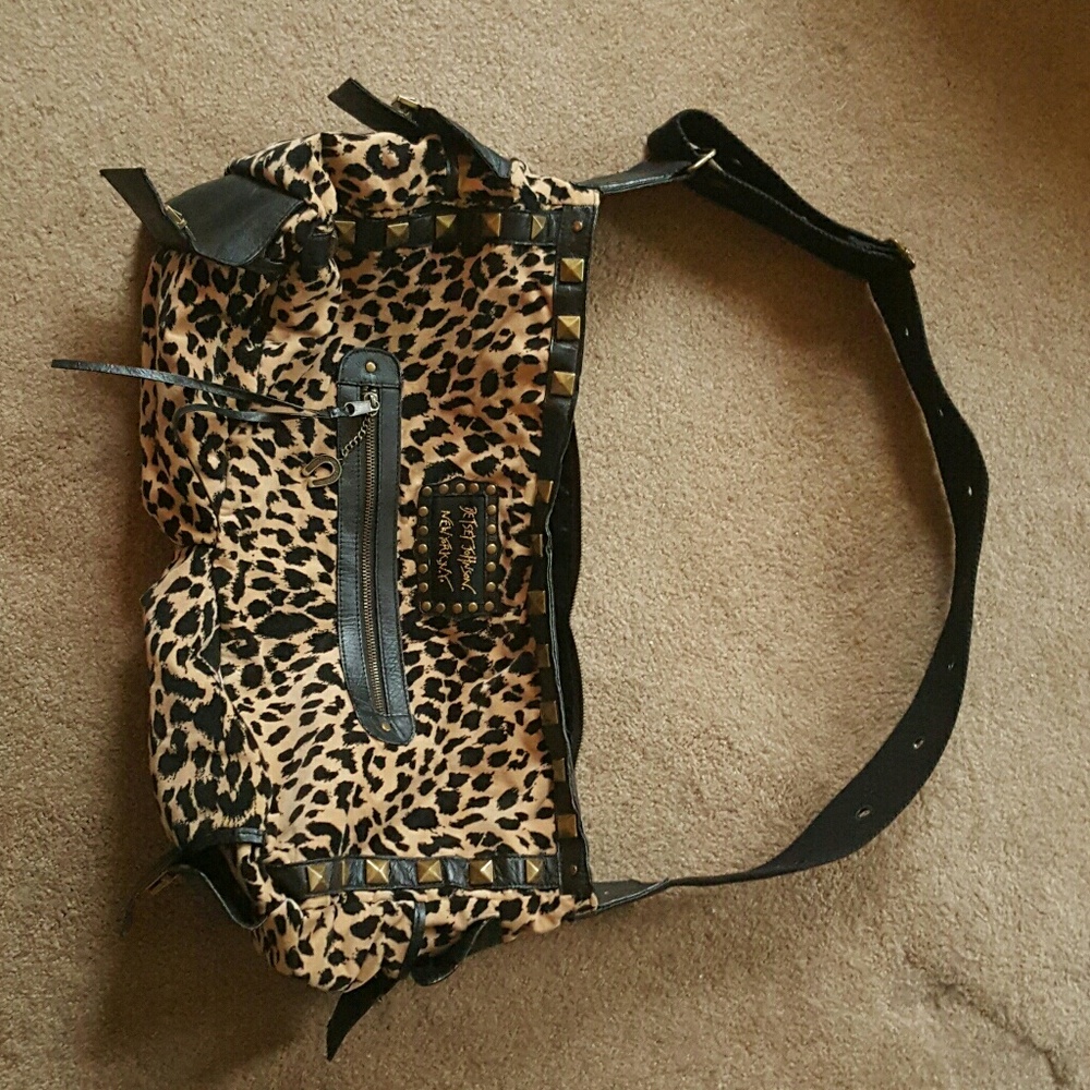Betsey Johnson Leopard Studded Travel Bag
