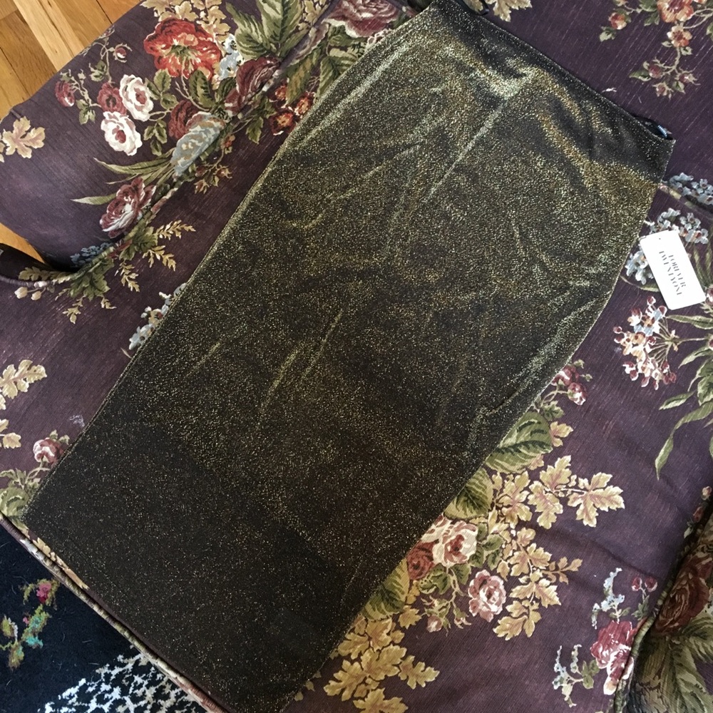 Gold Shimmer Pencil Skirt - Picture 2 of 4