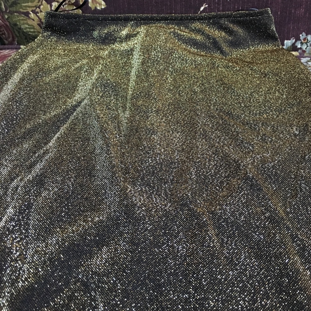 Gold Shimmer Pencil Skirt - Picture 3 of 4