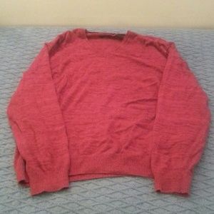 Red V-neck sweater