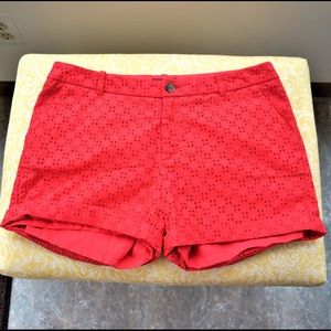 Merona Red Cuffed Shorts - 8
