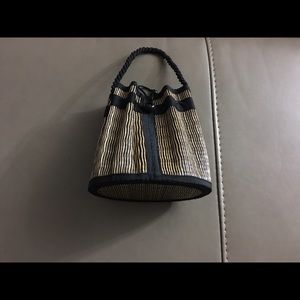 Cute straw and fabric mini purse