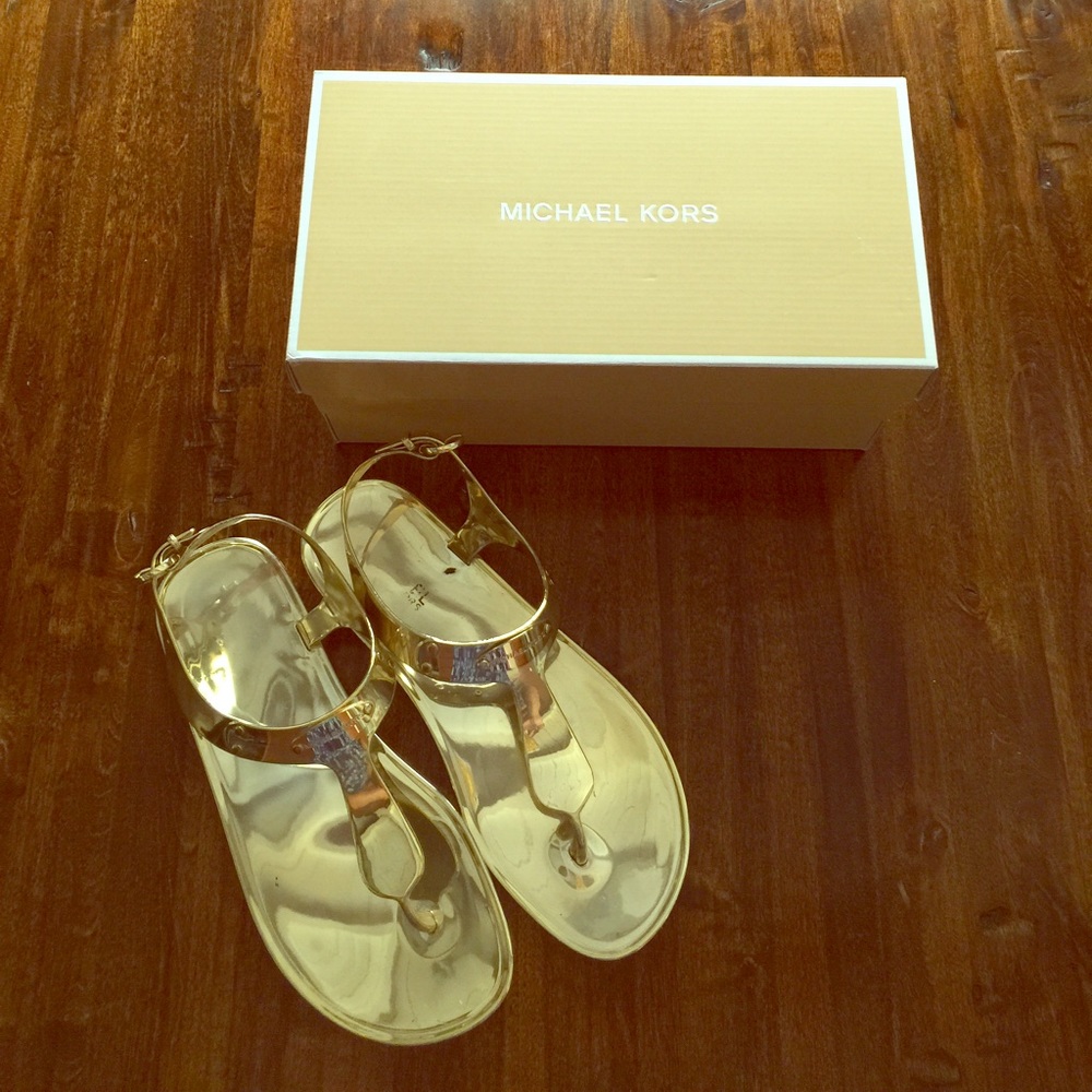 MICHAEL KORS Gold Jelly Sandals