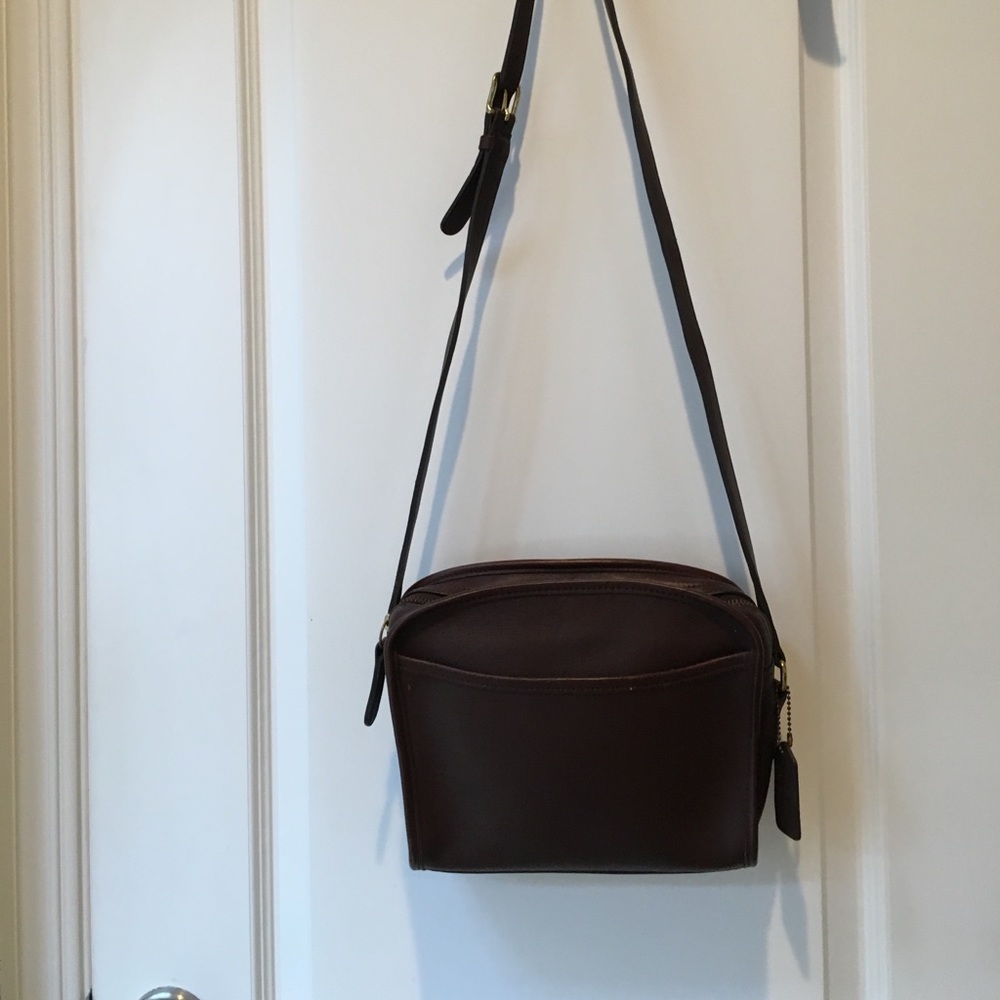Brown leather Coach purse