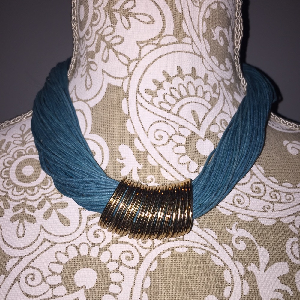 Turquoise & Gold Choker