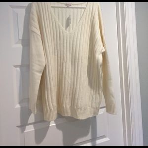 Cream cozy vneck sweater