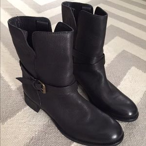 J. Crew Ryder Boots Black Leather Size 8