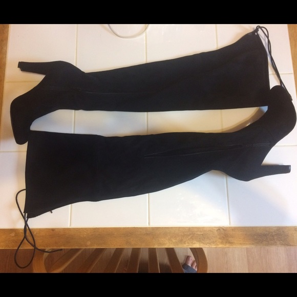 Journee Collection Shoes - Black Thigh High Boots