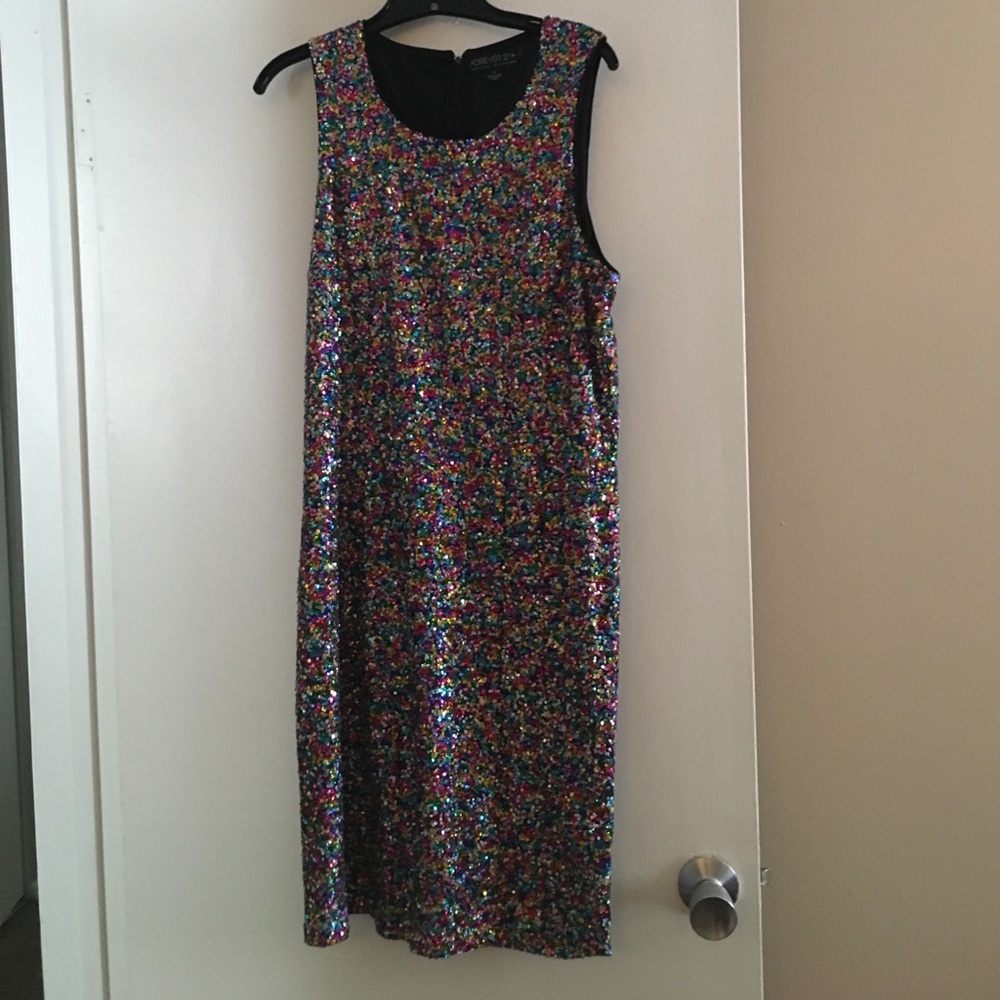 Multicolored sequence bodycon dress