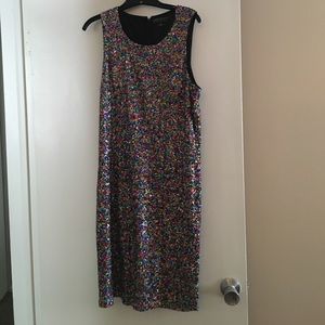 Multicolored sequence bodycon dress