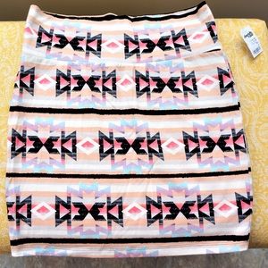 NWT Charlotte Russe Boho Tribal Print Mini Skirt