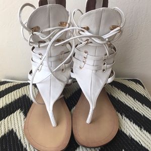 White gladiator sandals