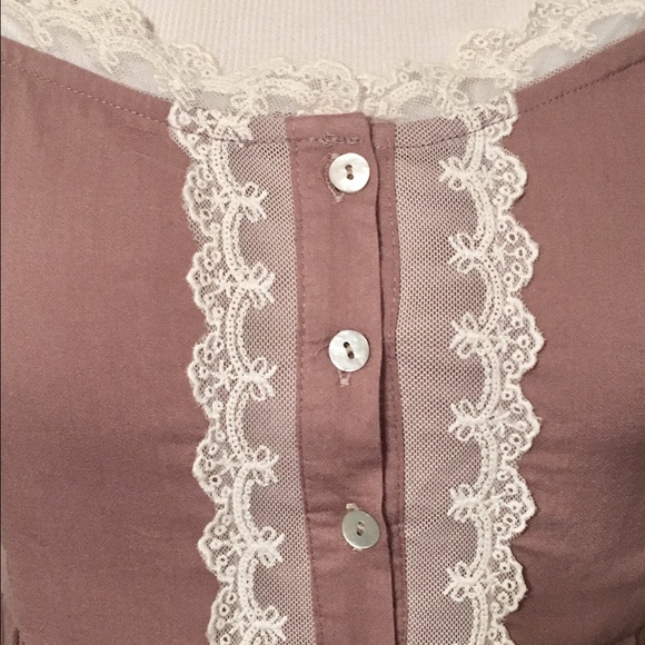 ❌Clearance❌Mocha Lace Babydoll Button Down Dress - Picture 6 of 8