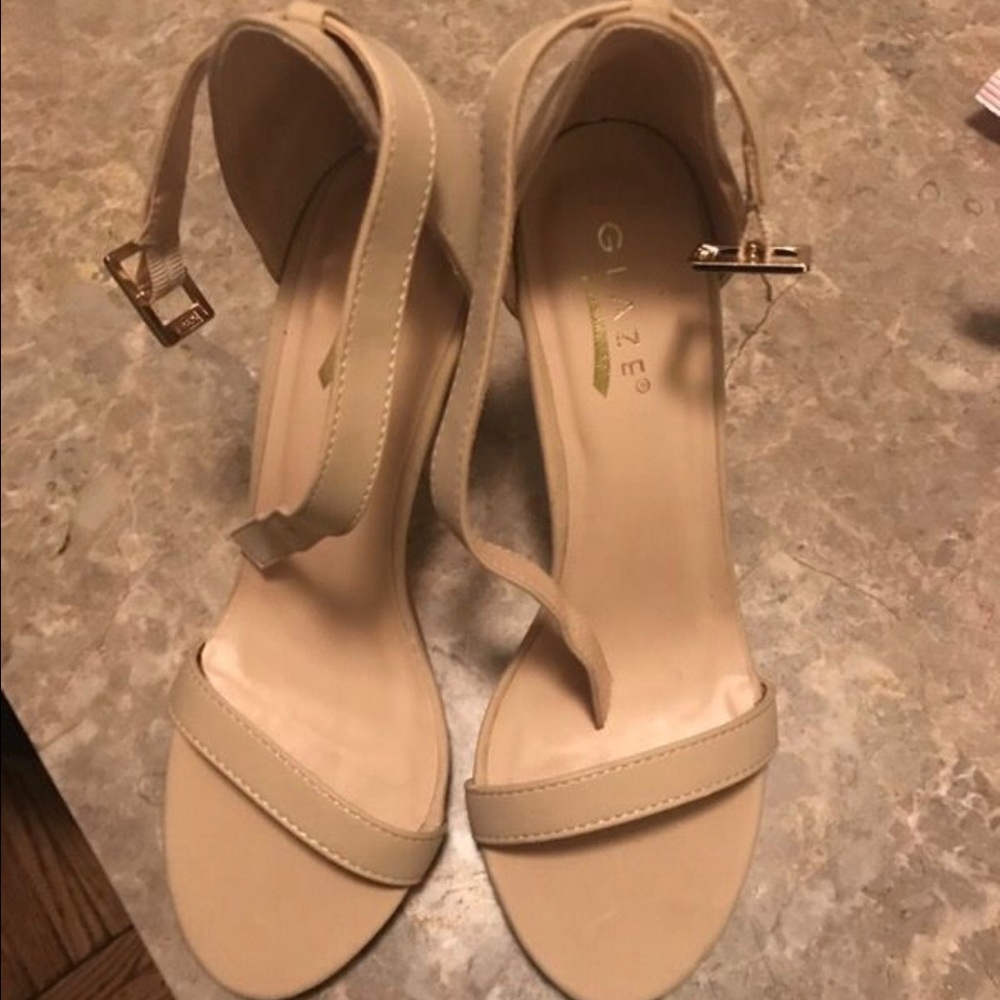 nude heeled sandals