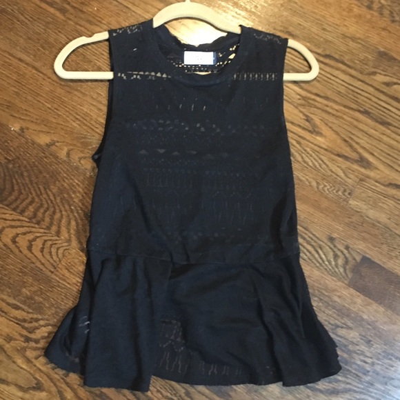 Dolce Vita black sheer tank top with flowy bottom - Picture 1 of 4