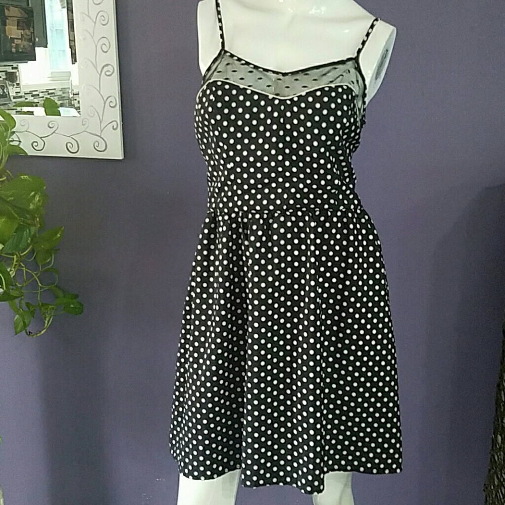 Black and white polka dot dress