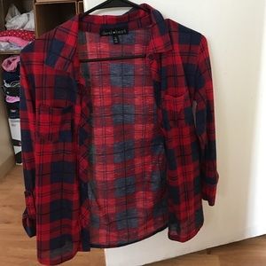 Blue and red flannel