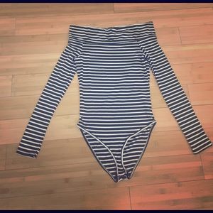 Striped Off Shoulder Bodysuit