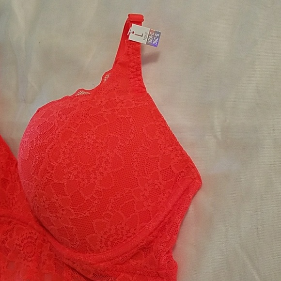 LARGE PINK Victoria's Secret Lace Bralette PUSH-UP - Picture 2 of 4