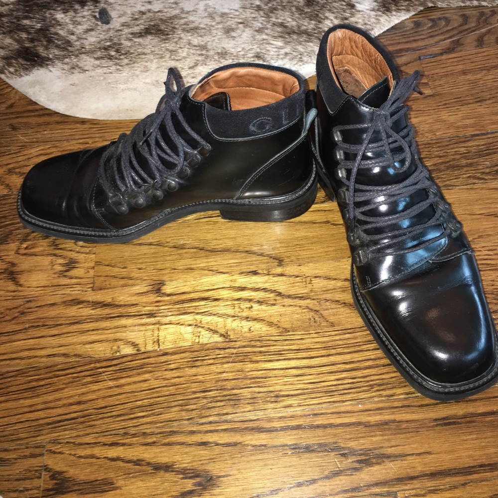 Vintage Gucci black combat boots, gently worn