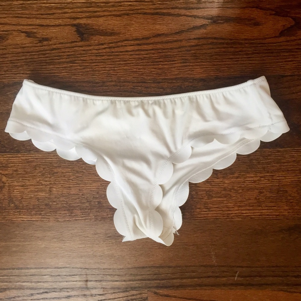White Scalloped Bikini bottoms