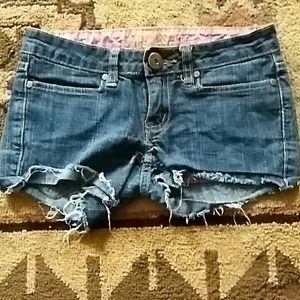 Arizona destroyed denim shorts.